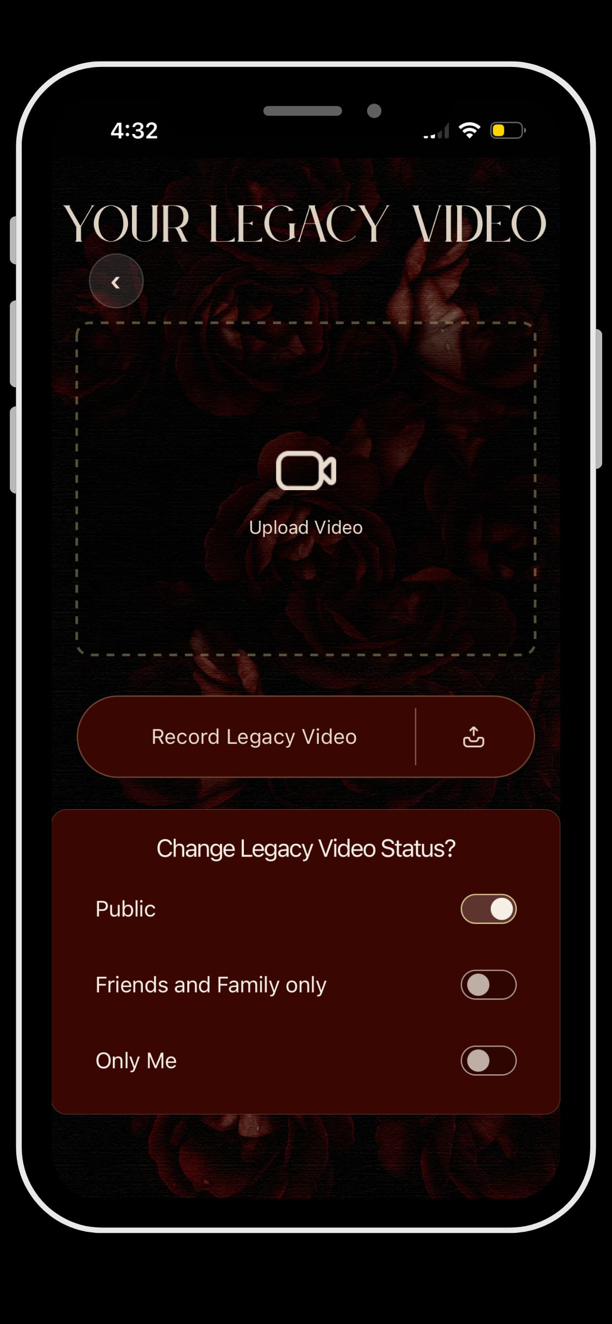 Death Message legacy video flow