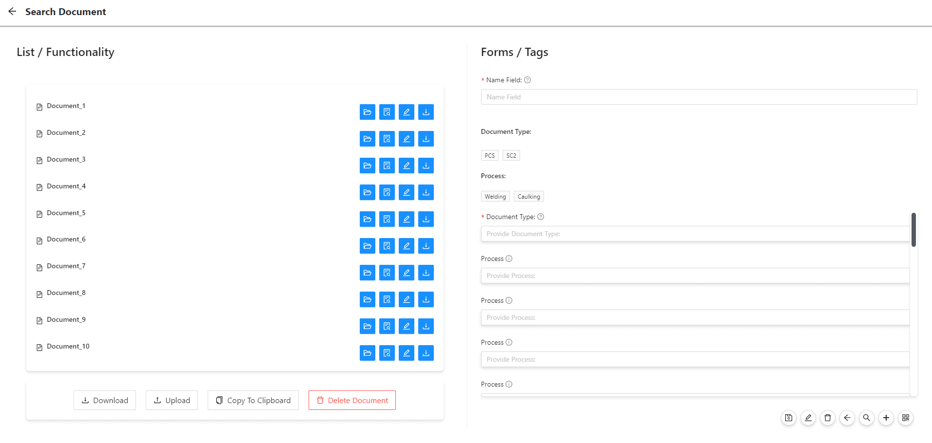 Denso Tagging System document tagging workspace preview
