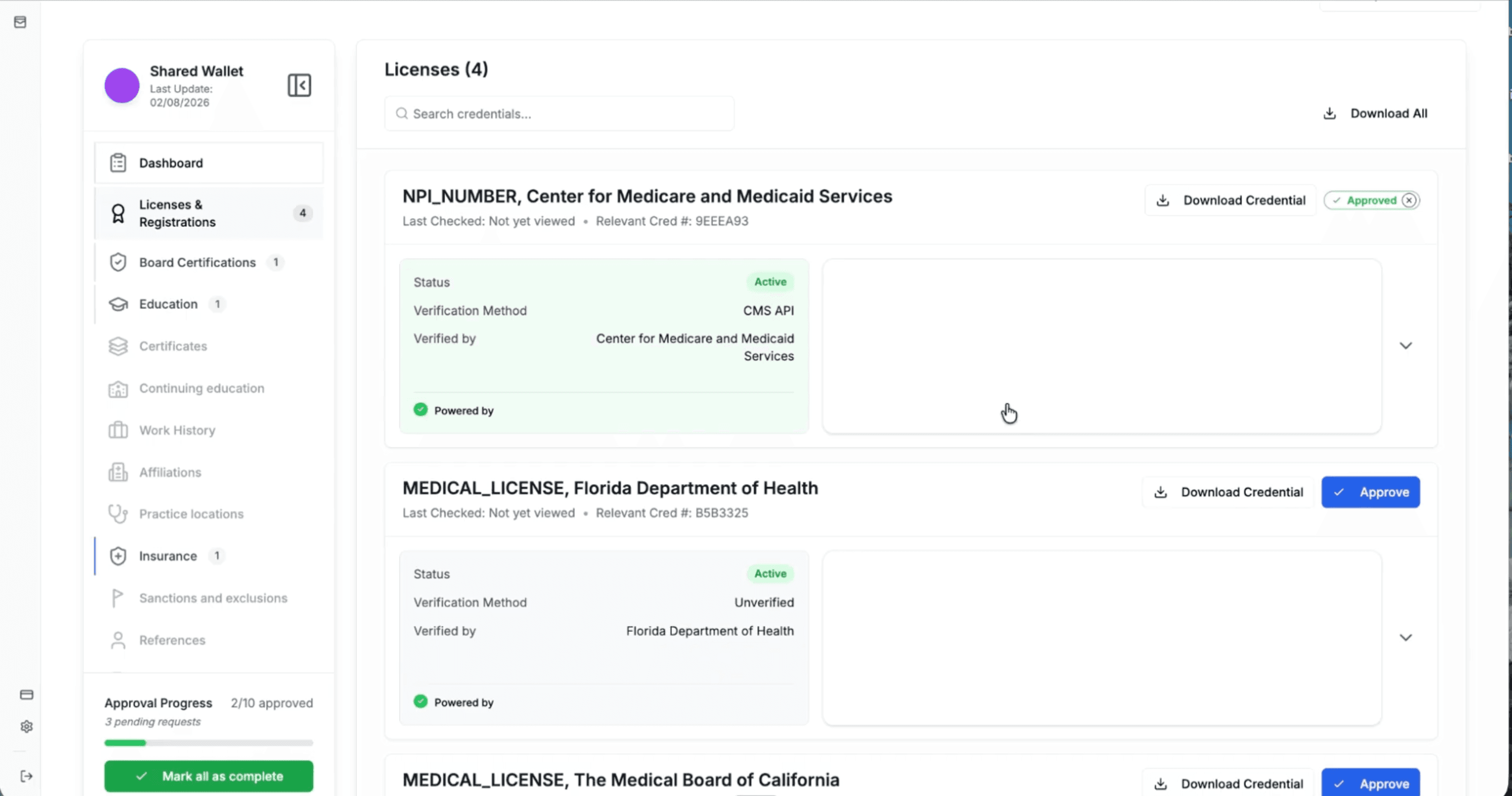 Evercred enterprise list