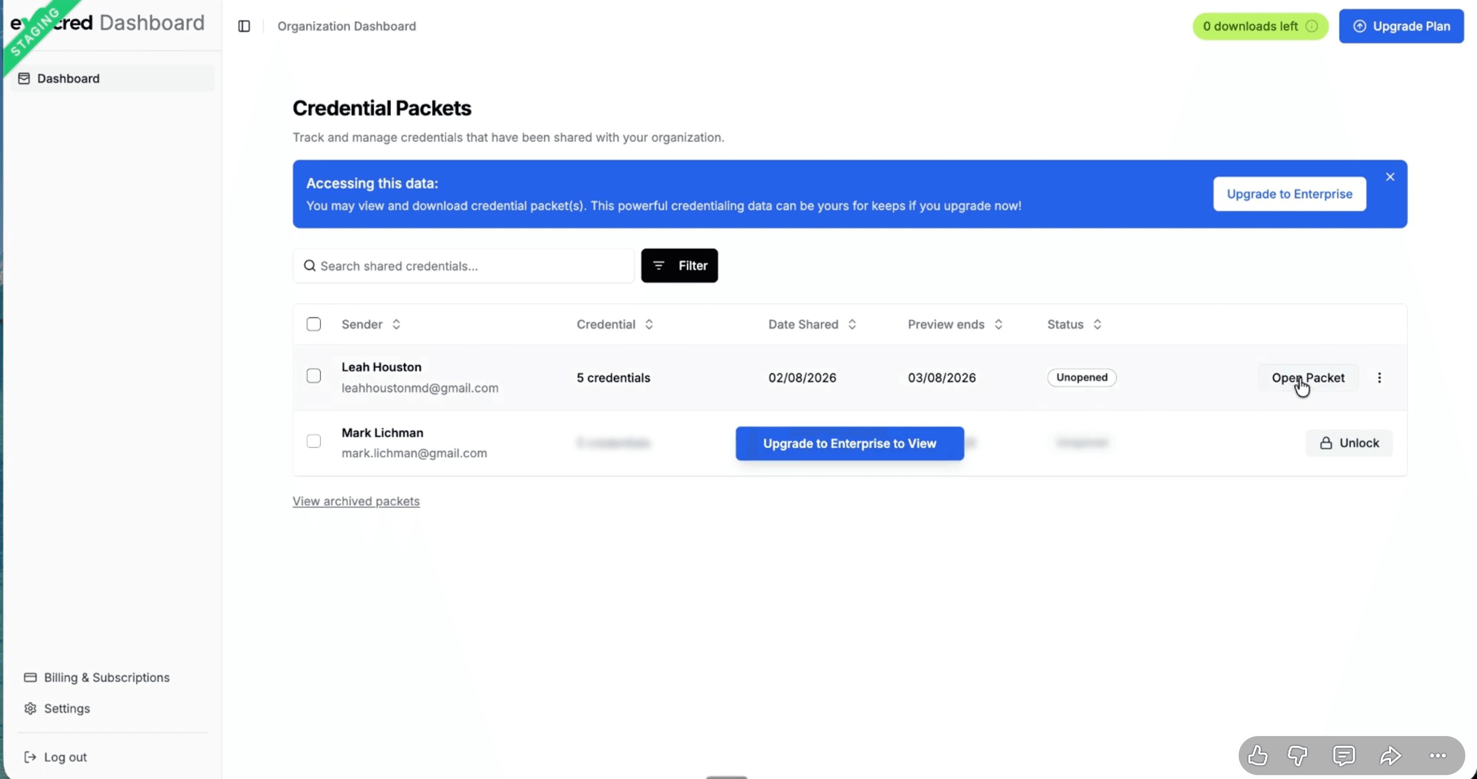 Evercred paywall