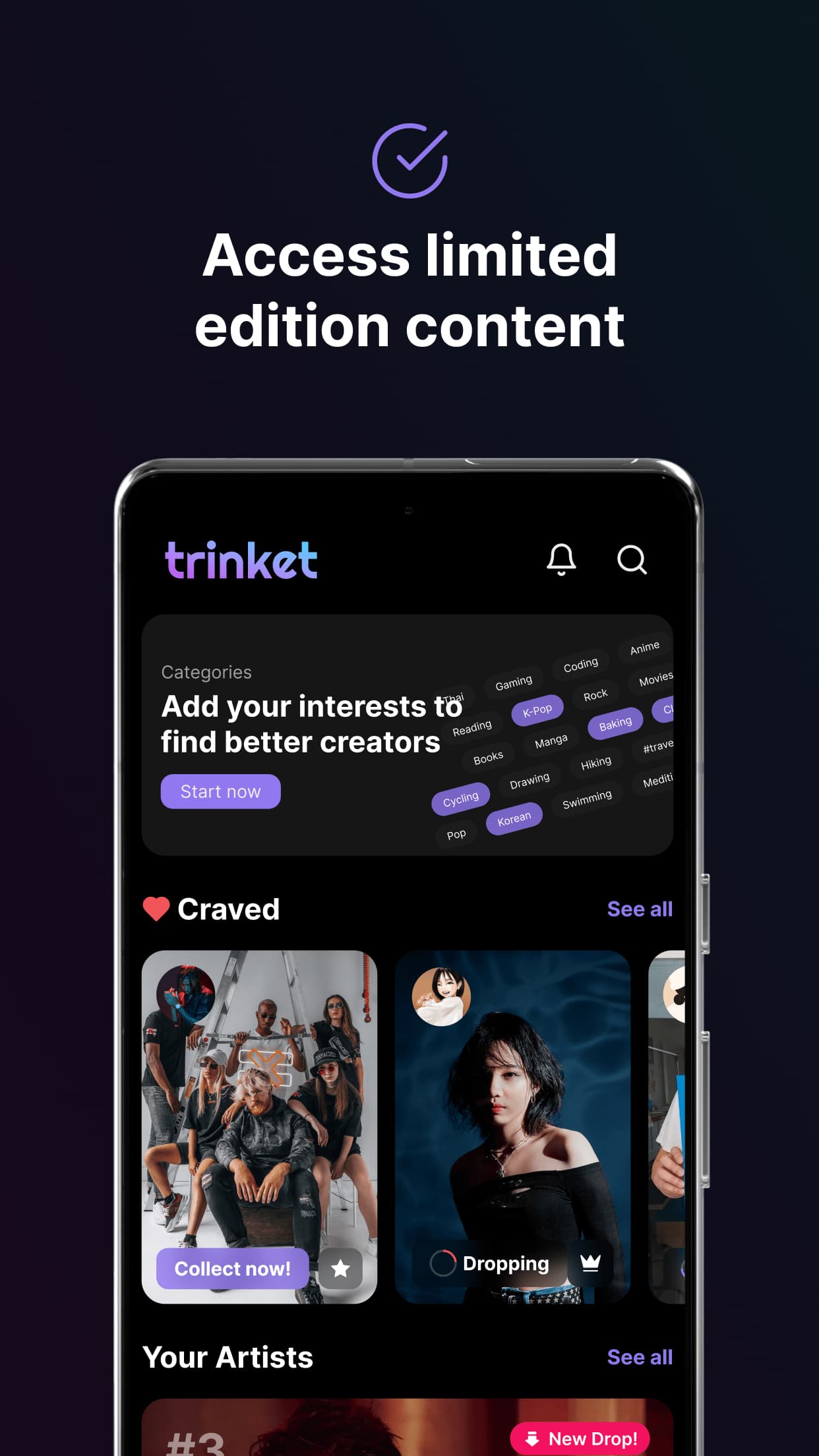 Trinket app fan profile preview